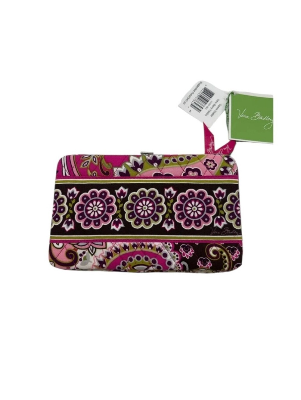 Vera Bradley Very Berry Paisley Doybke Kisslock Clutch Wallet